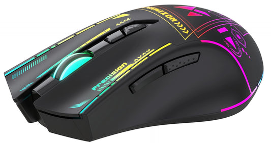 Rato Gaming Wireless WZK WMGB-3200, 3200DPI, RGB, Preto