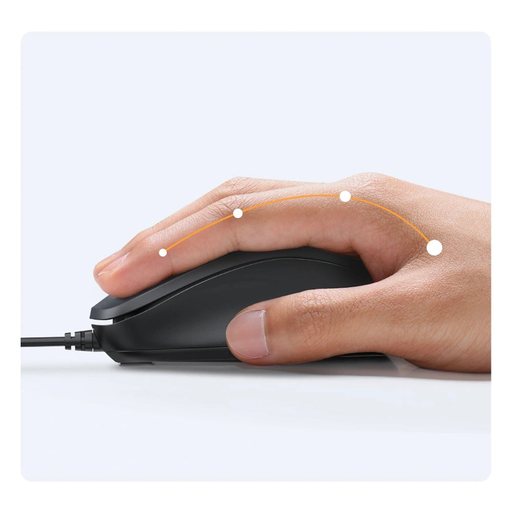 Mouse Wired USB UGREEN MU007, 1200DPI, 1.5m, Preto