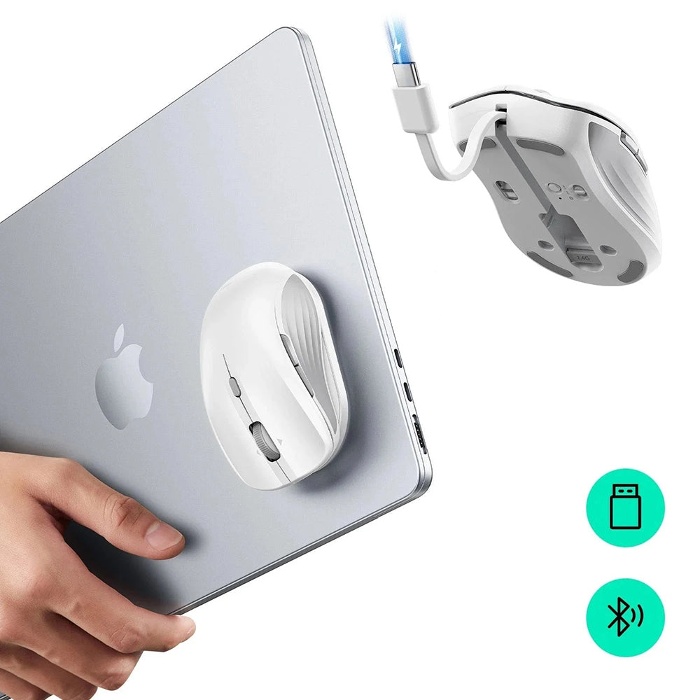 Mouse Wireless ESR MagMouse, 800DPI - 4800DPI, BT / Wi-Fi, Branco