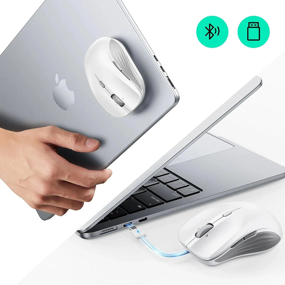 Mouse Wireless ESR MagMouse, 800DPI - 4800DPI, BT / Wi-Fi, Branco
