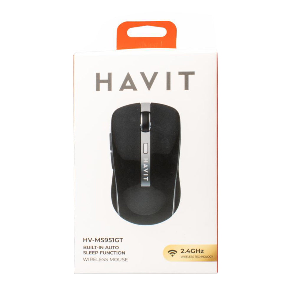 Mouse Wireless HAVIT MS951GT, 1000DPI - 1600DPI, Branco Dourado
