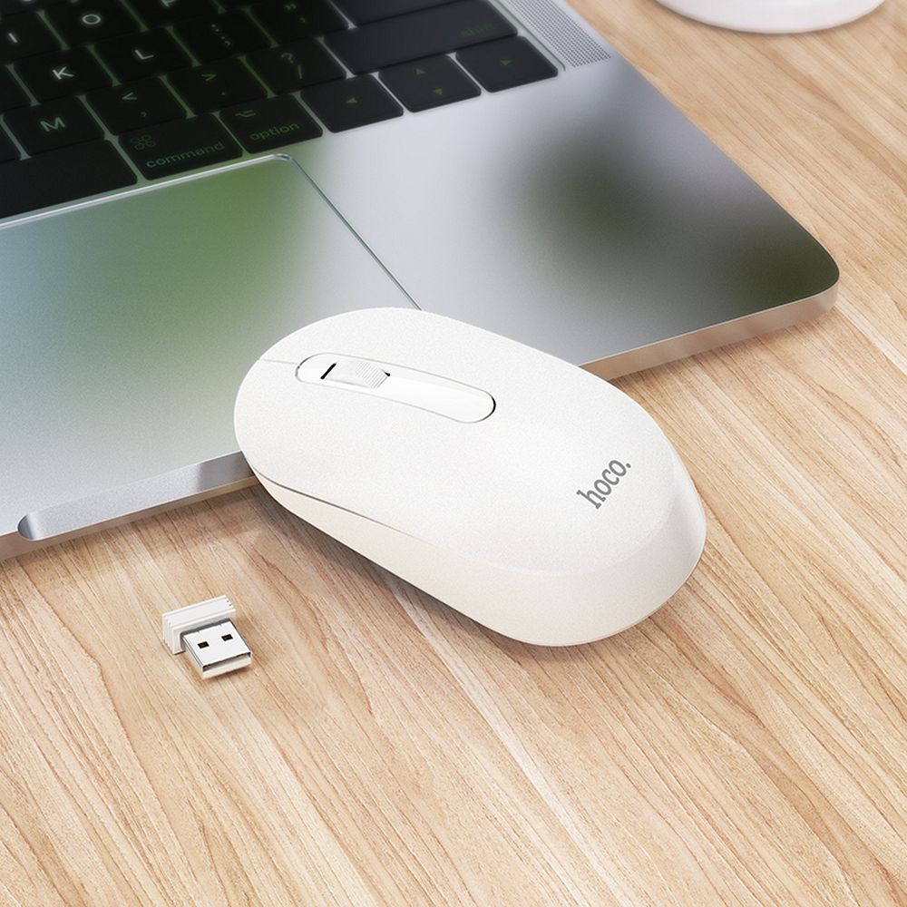 Mouse Wireless HOCO GM14, 1200DPI, Branco