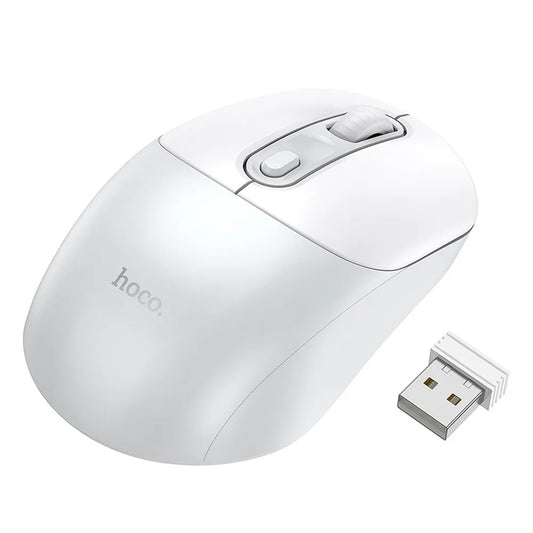 Mouse Wireless HOCO GM28, 1600DPI, Branco