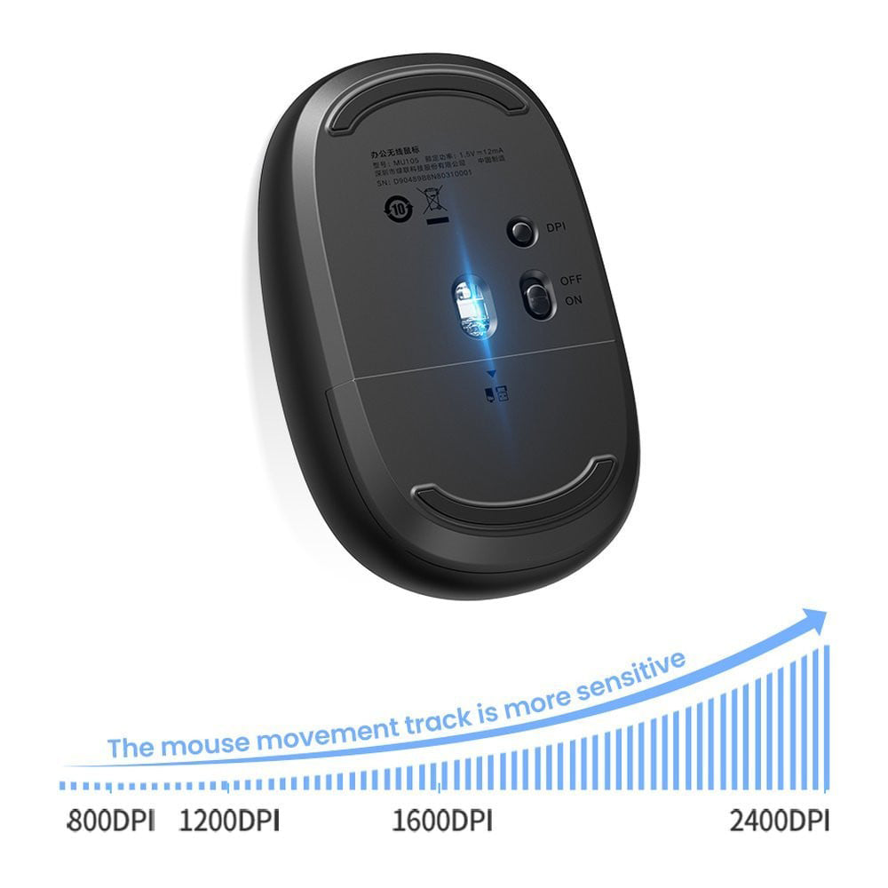 Mouse Wireless UGREEN MU105, 2400DPI, Azul-marinho