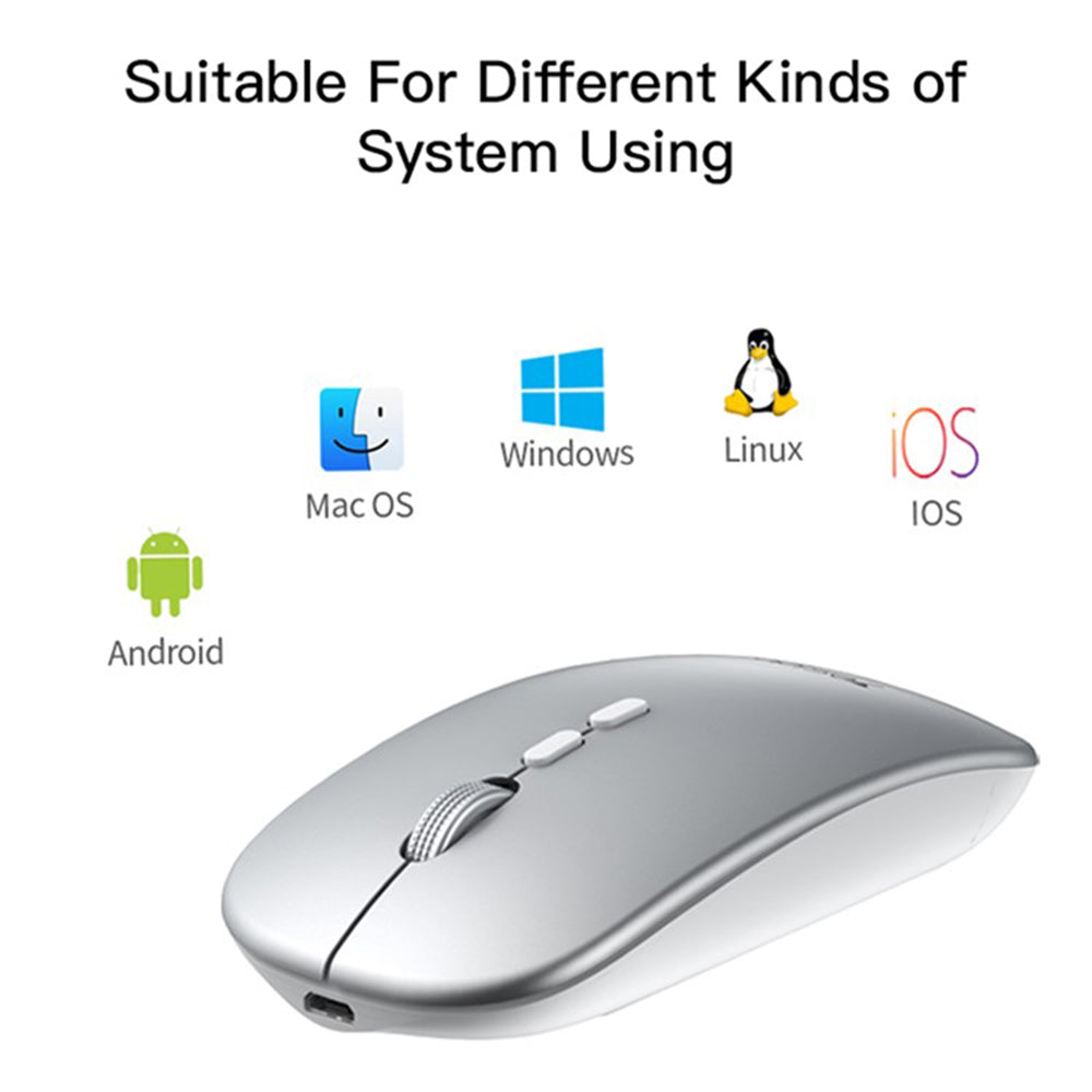 Mouse Wireless Yesido KB15, 800DPI - 1600DPI, Prateado