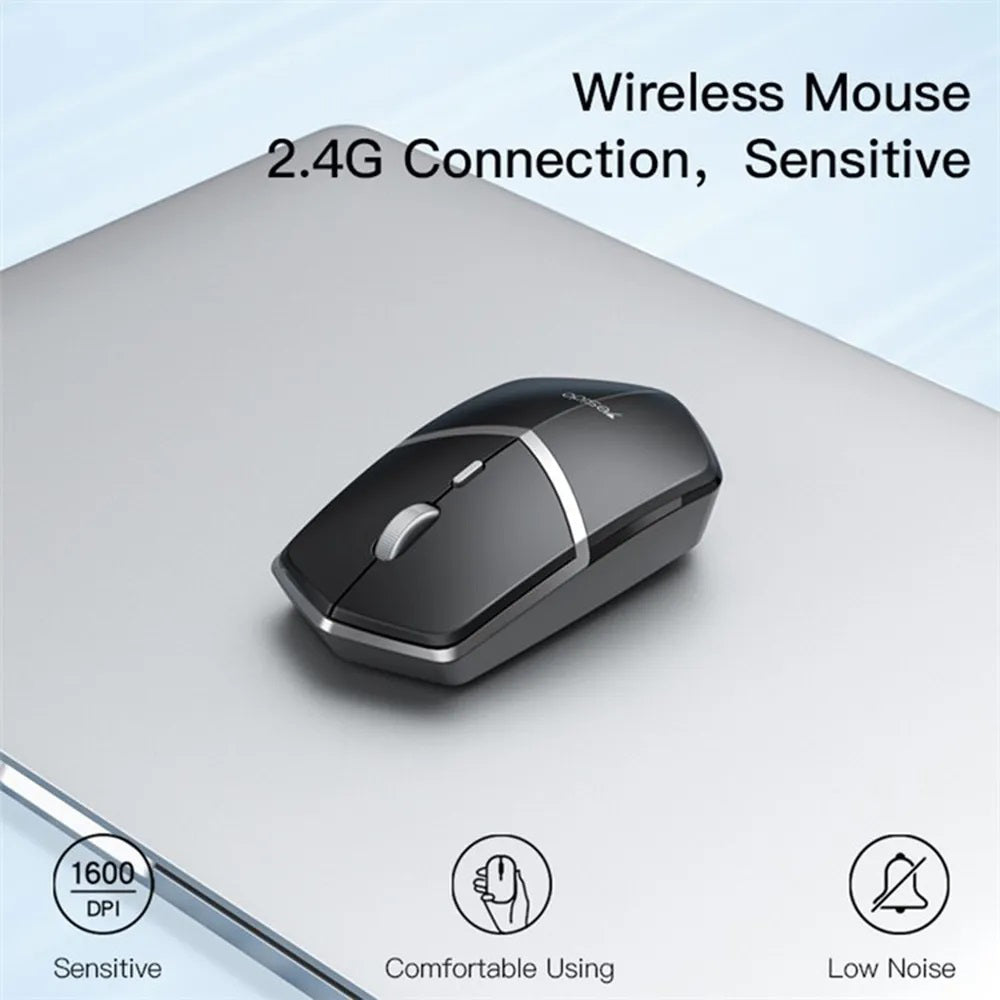 Mouse Wireless Yesido KB16, 1600DPI, Preto
