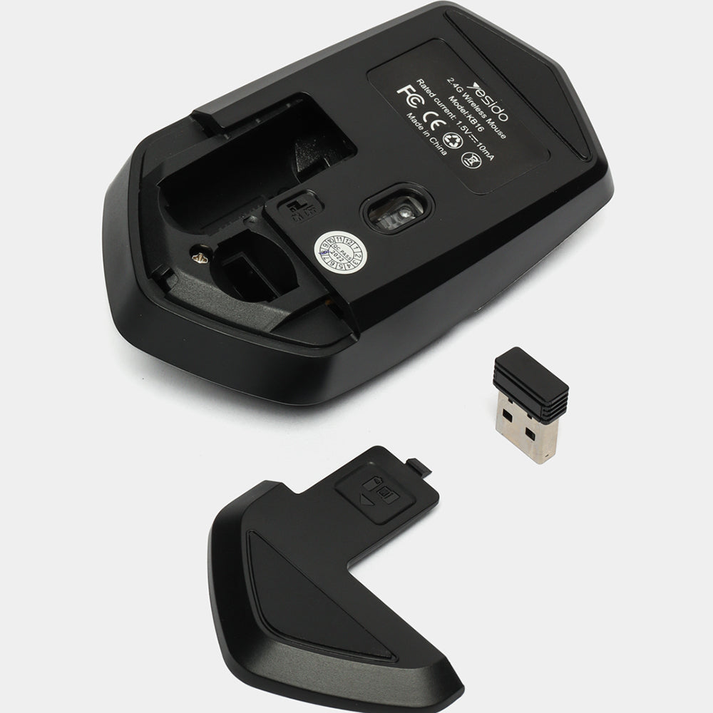 Mouse Wireless Yesido KB16, 1600DPI, Preto