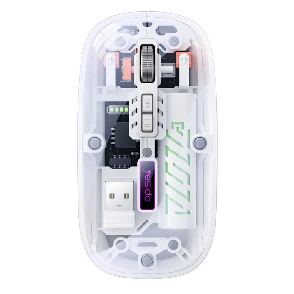 Mouse Wireless Yesido KB29, 800DPI - 1600DPI, BT / Wi-Fi, Branco