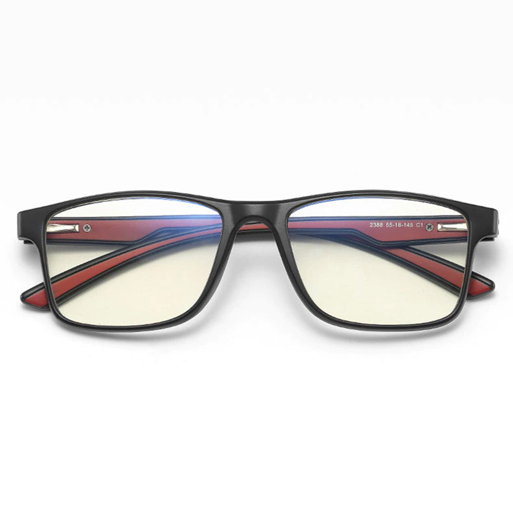 Óculos de Computador para Homem Techsuit F2388, Anti-Luz Azul, Preto e Vermelho