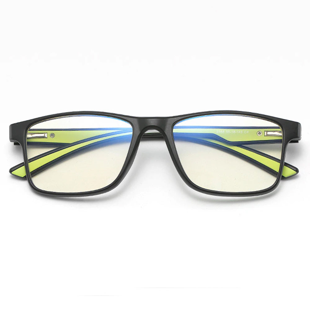 Óculos de Computador Masculinos Techsuit F2388, Anti-Luz Azul, Preto Verde