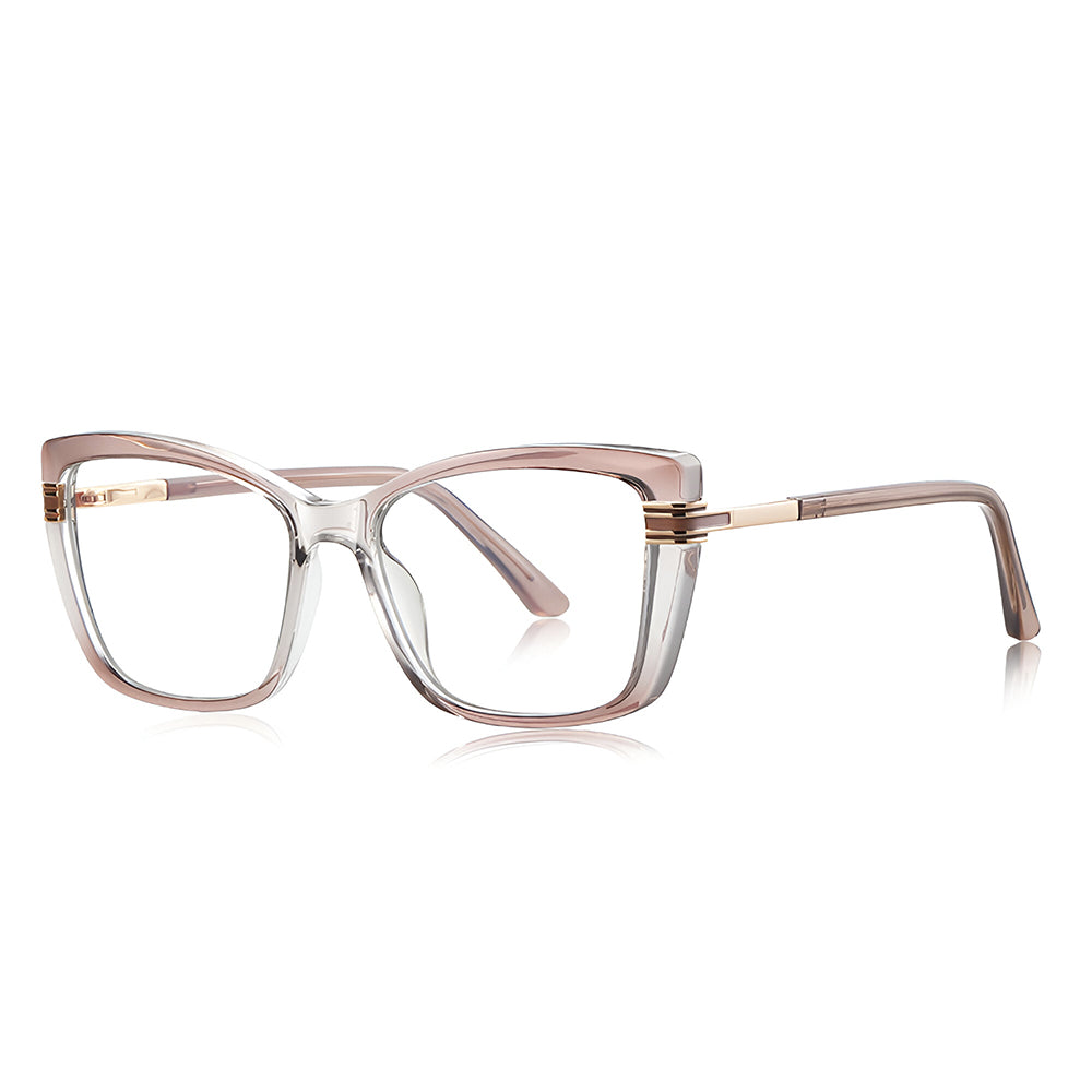 Techsuit 2273 Women's Computer Glasses, Anti-Blue Light, Light Brown