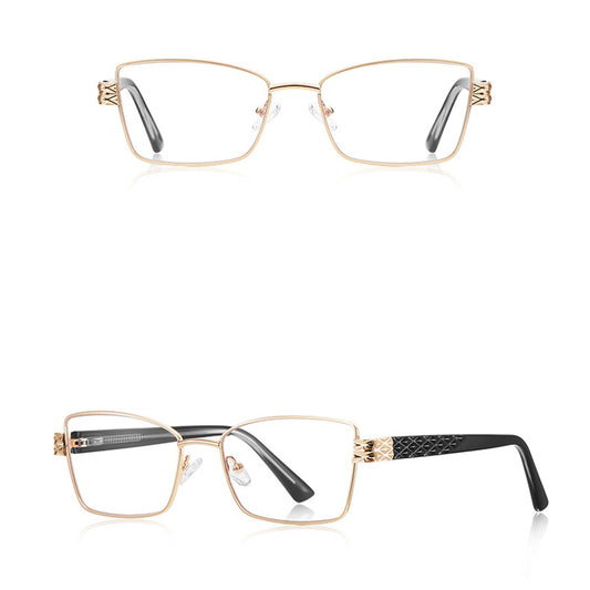 Óculos de Computador Femininos Techsuit 3171, Anti-Luz Azul, Pretos Dourados