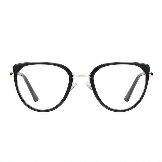 Óculos de Computador Femininos Techsuit 82290, Anti-Luz Azul, Pretos Dourados