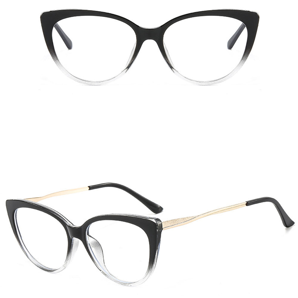 Óculos de Computador Femininos Techsuit F5018-C7, Anti-Luz Azul, Pretos Transparentes