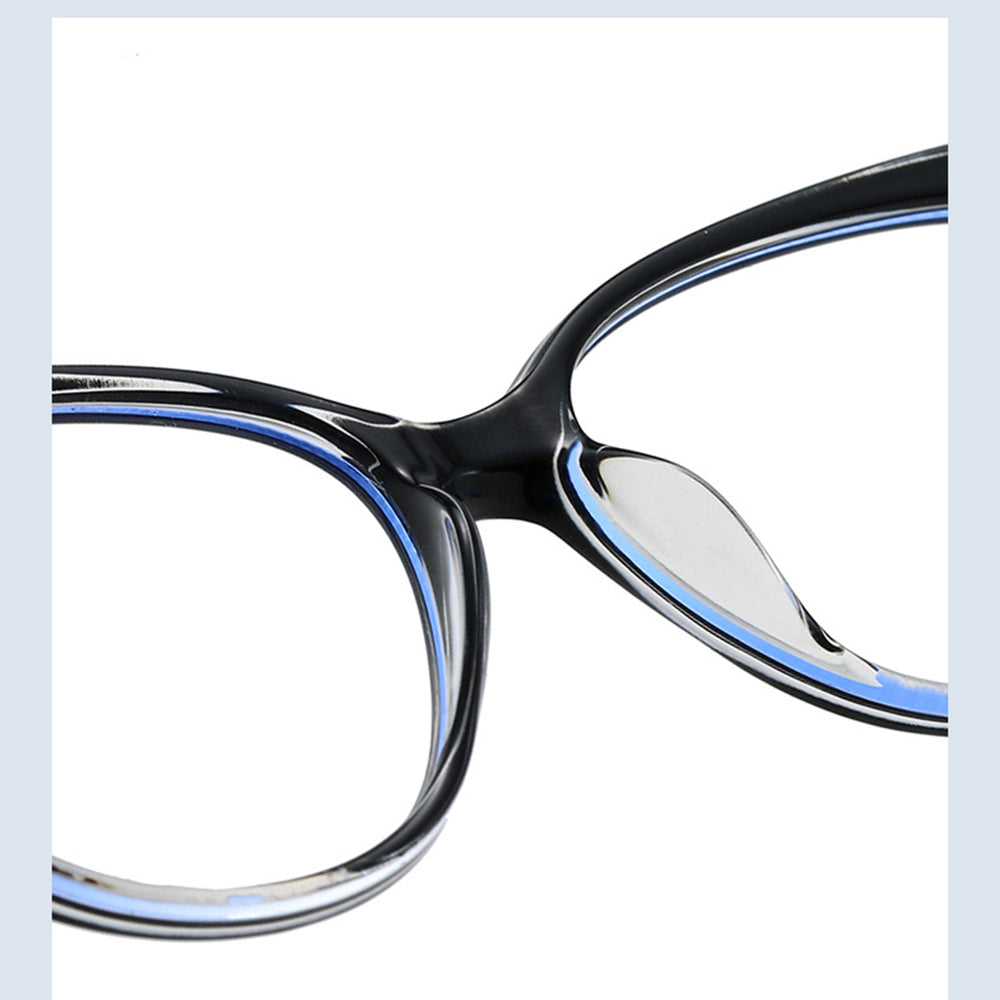 Óculos de Computador Femininos Techsuit F5018-C7, Anti-Luz Azul, Pretos Transparentes