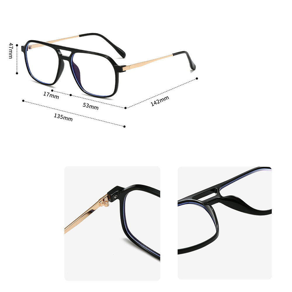 Óculos de Computador Unissexo Techsuit 83092, Anti-Luz Azul, Preto Prateados