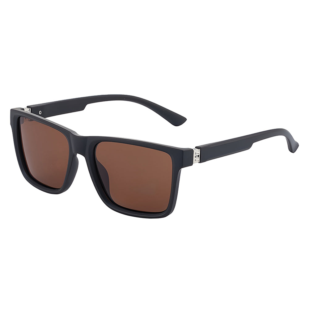 Óculos de Sol Homem Techsuit 8506, Polarizados, Proteção UV, Castanho Mate Cinzento