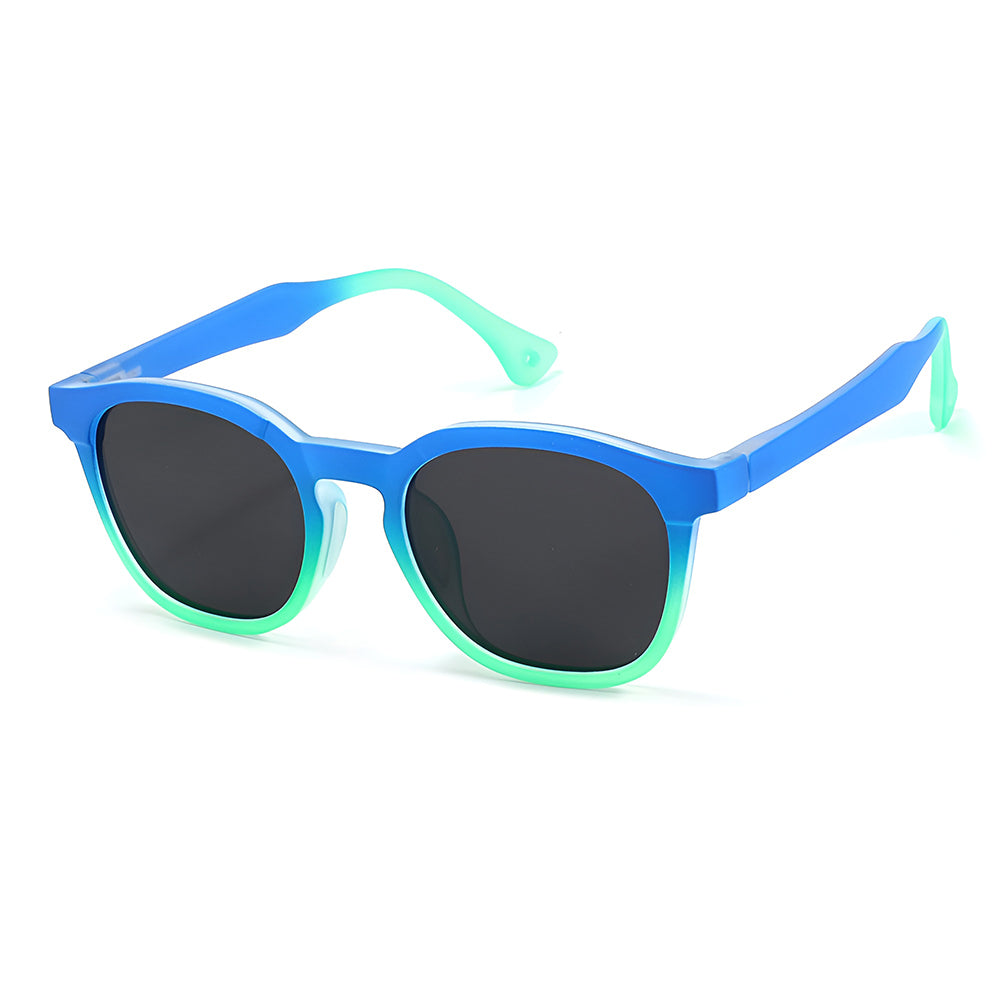 Óculos de Sol Criança Techsuit 691, Polarizados, Proteção UV, Preto Azul Verde Gradiente