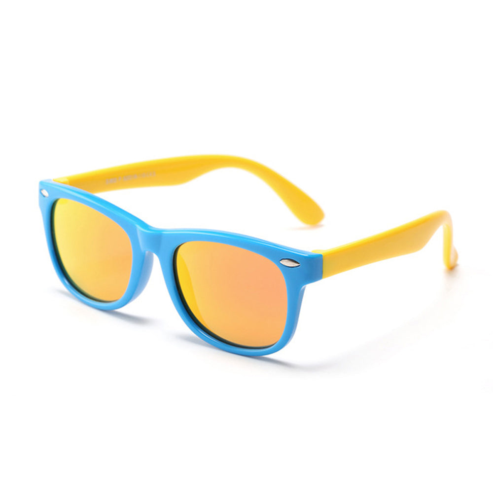 Óculos de Sol Criança Techsuit D802, Polarizados, Proteção UV, Azuis Amarelos Laranja