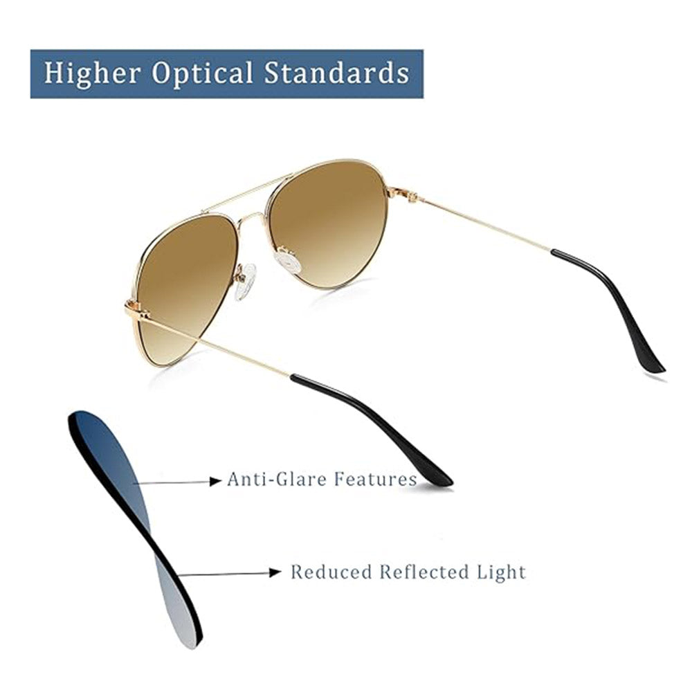 Óculos de Sol Unissexo Techsuit 3025, Proteção UV, Dourado Castanho