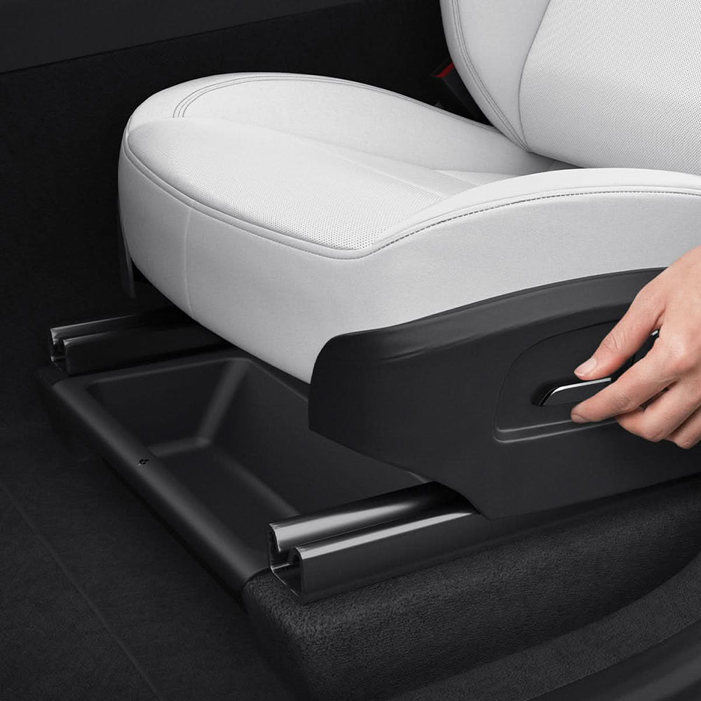 Organizador Automóvel Spigen TO222J com montagem sob o assento para Tesla Y Juniper, Conjunto de 2 peças