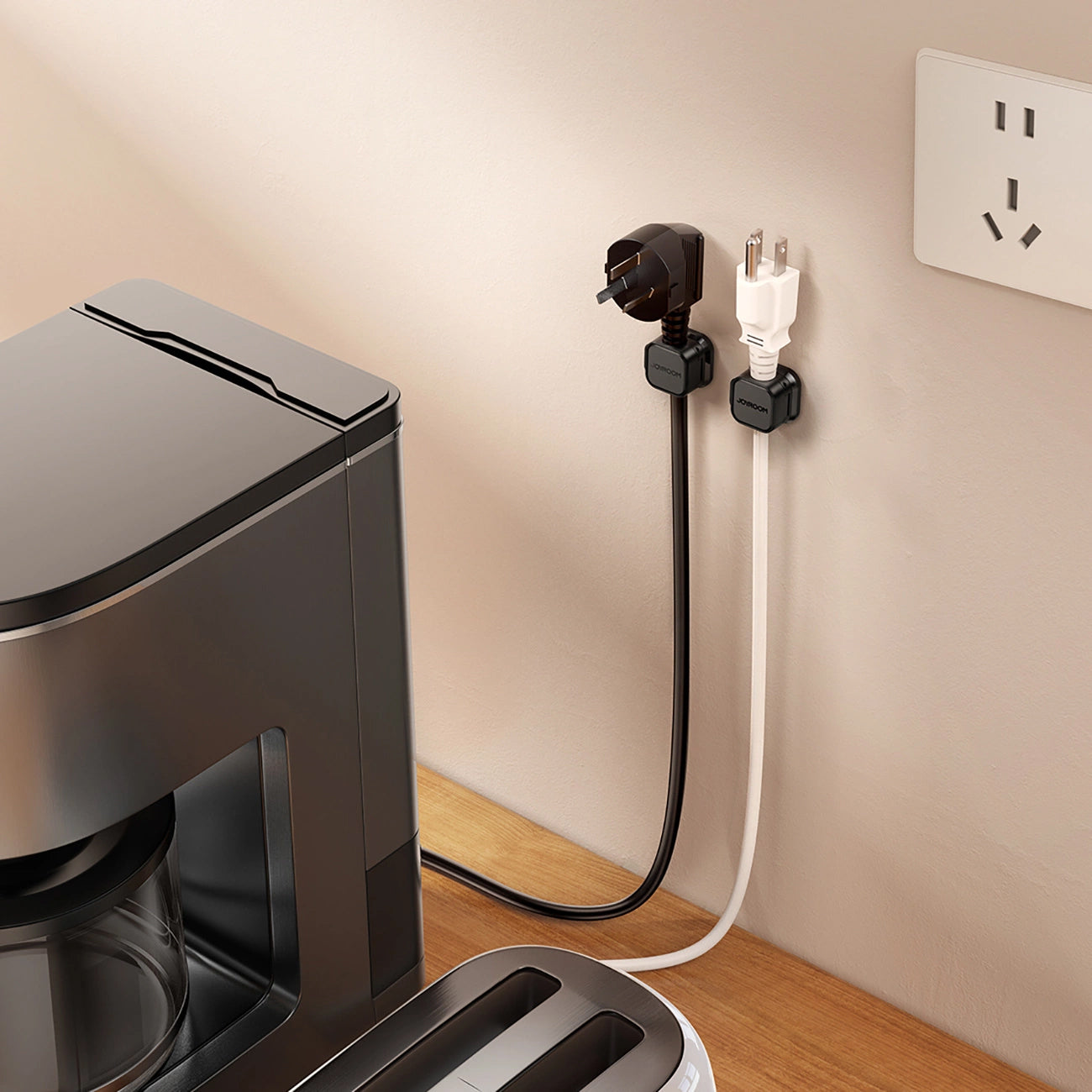 Joyroom JR-ZS368 Cable Organizer, Set of 3 Pieces, Black