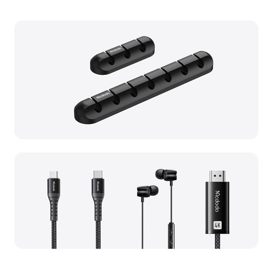 Organizador de Cabos McDodo WF-5960, Conjunto de 2 peças, Preto