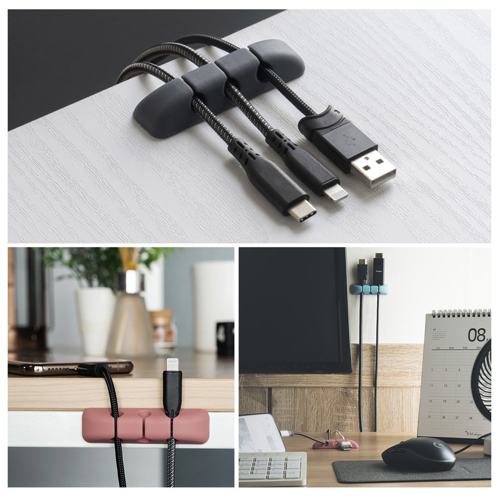 Organizador de Cabos Ringke, Conjunto de 4 peças, Preto