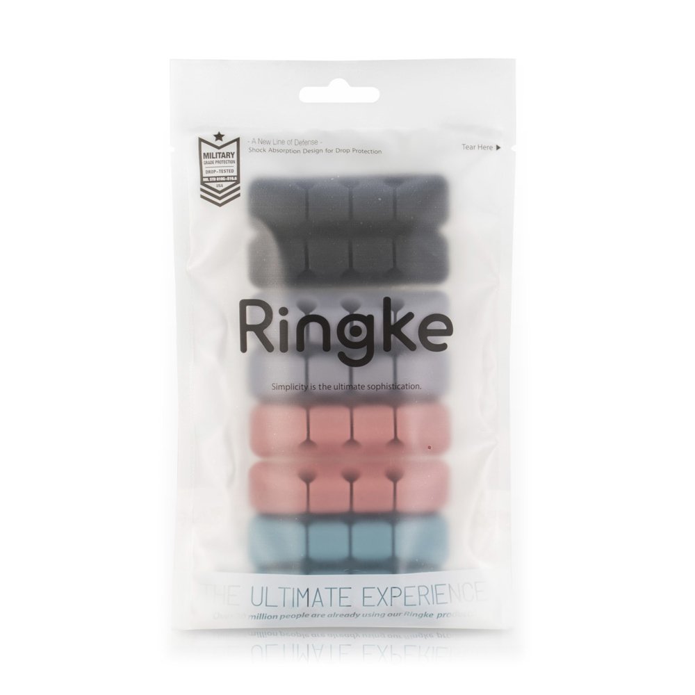 Organizador de Cabos Ringke, Conjunto de 4 peças, Preto