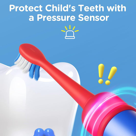 Escova de Dentes Elétrica Bitvae BVK7S Kids, Azul Vermelha