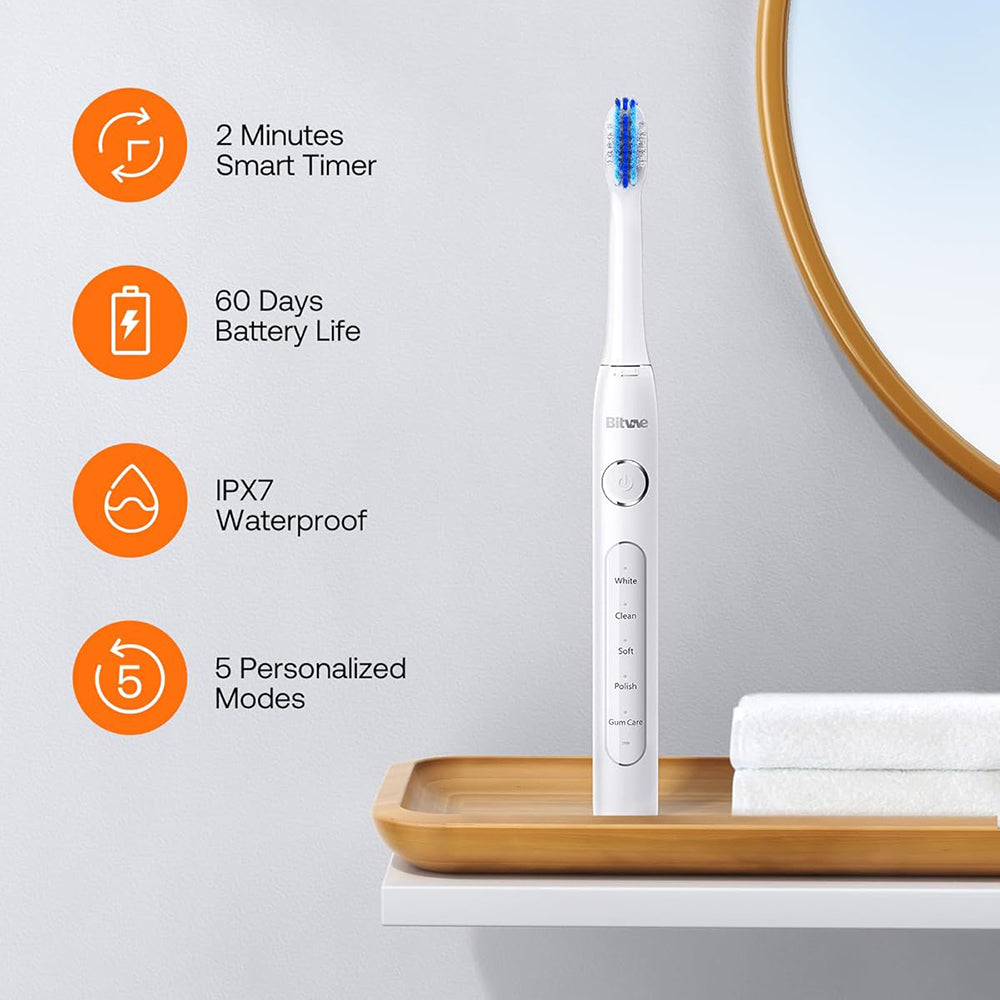 Escova de Dentes Elétrica Bitvae D2, Branca