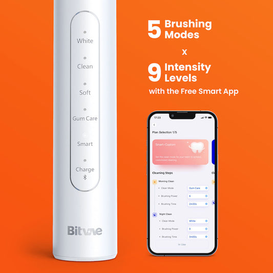 Escova de Dentes Elétrica Bitvae S2 Smart, Preta