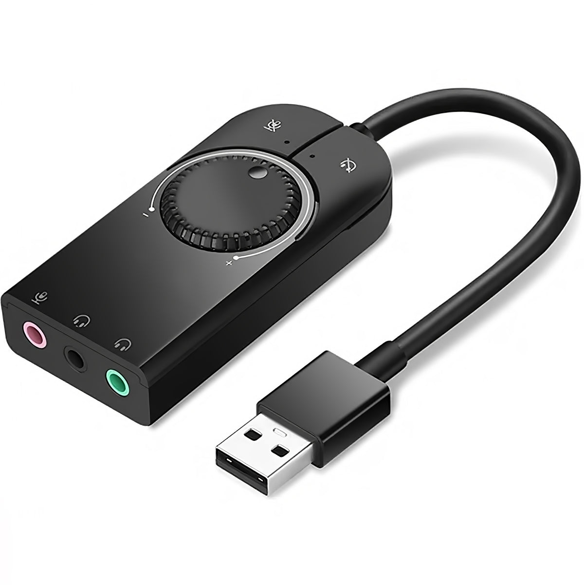 Placa de som USB UGREEN CM129, 3 x Jack 3.5mm, Preto