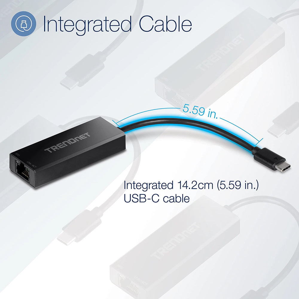 Placa de Rede Techsuit AC20, RJ45, USB-C, Preta