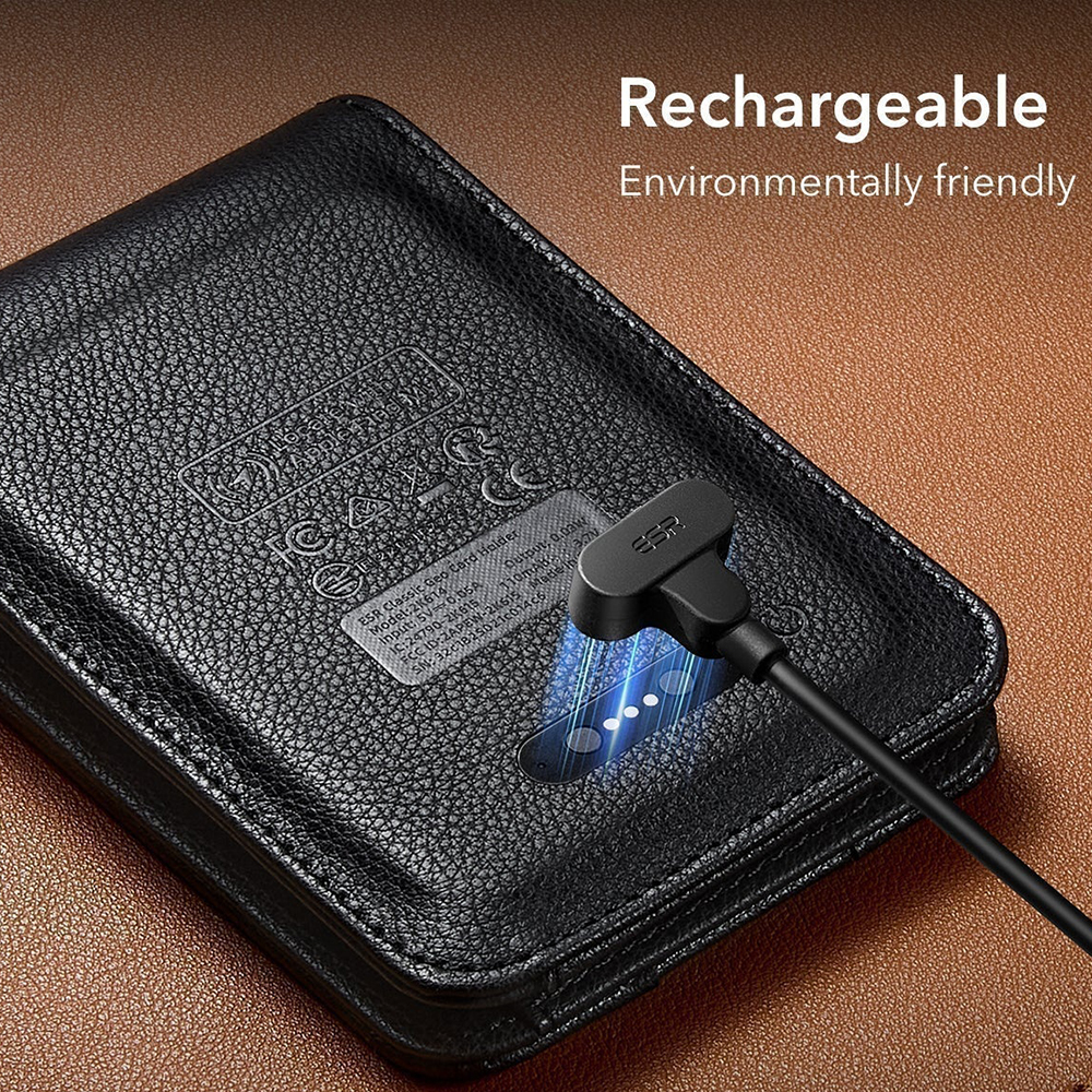 Carteira ESR Classic Geo Carbon com função Find My e Proteção RFID, Preto, Recondicionado