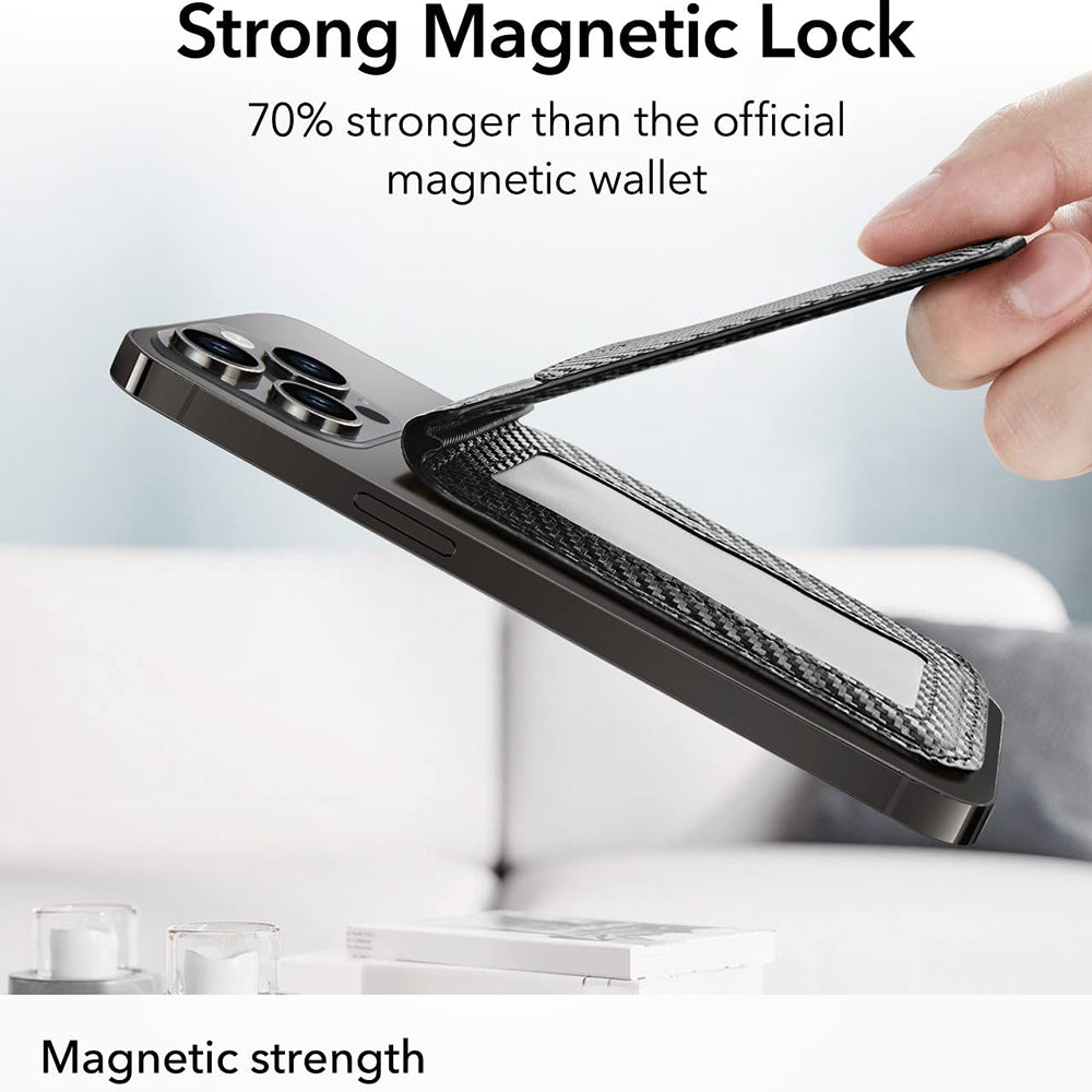 Carteira Magsafe, ESR, Carbono, Preto