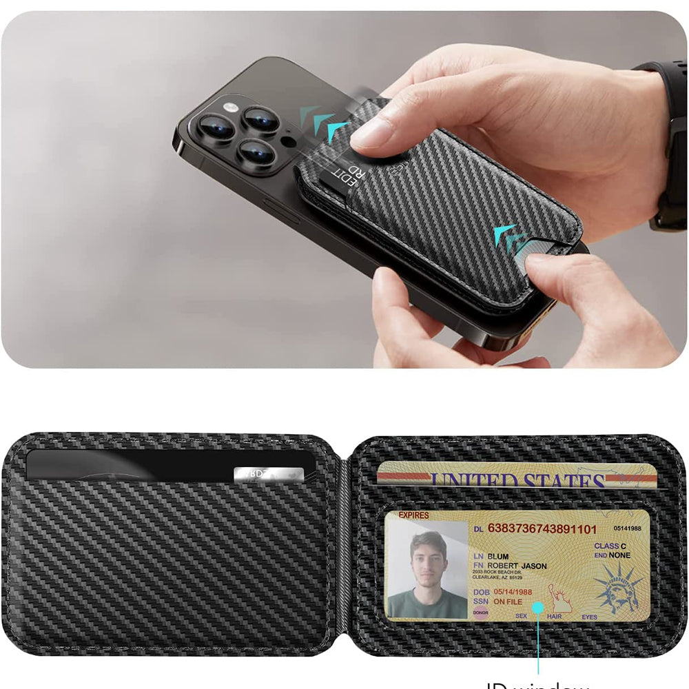 Carteira Magsafe, ESR, Carbono, Preto