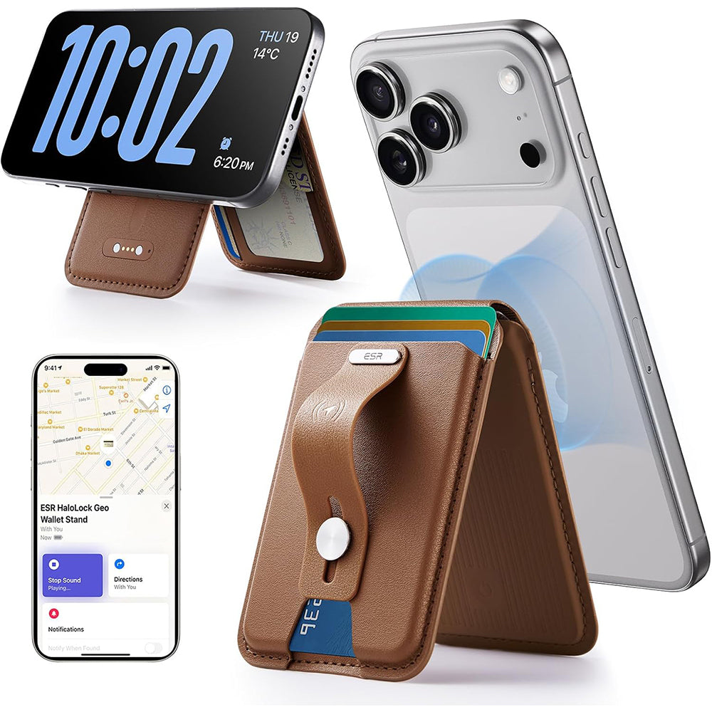 Carteira MagSafe, ESR, Findy my Wallet 5C, Castanho
