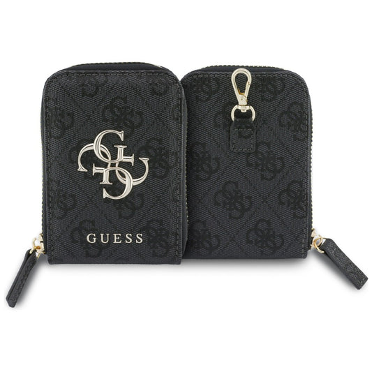Carteira e Cordão para Telefone Guess 4G Metal Logo, Preto