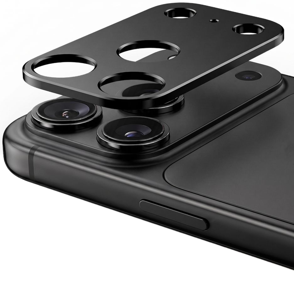Moldura de proteção para Câmara Traseira Tech-Protect Camalloy Fit+ para Apple iPhone 18 Pro Max, Alumínio, Preta