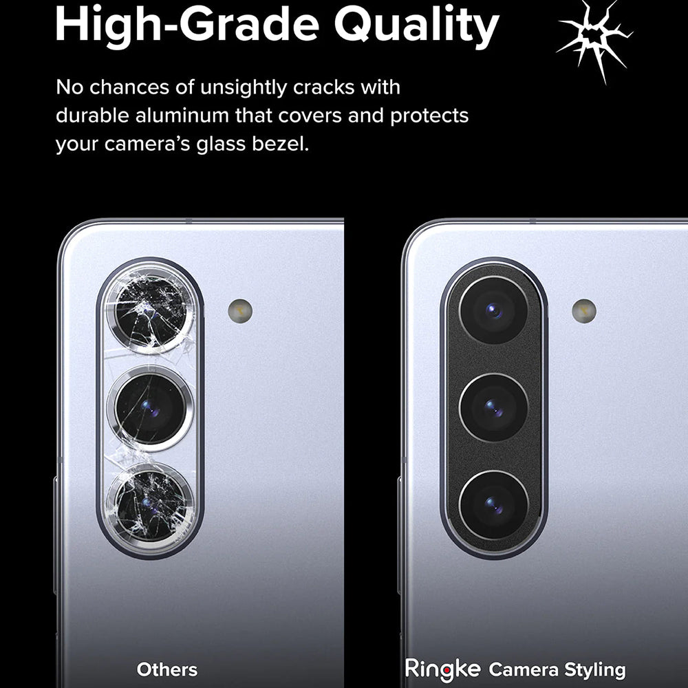 Moldura de proteção para Câmera Traseira Ringke Styling para Samsung Galaxy Z Fold5 F946, Alumínio, Preta