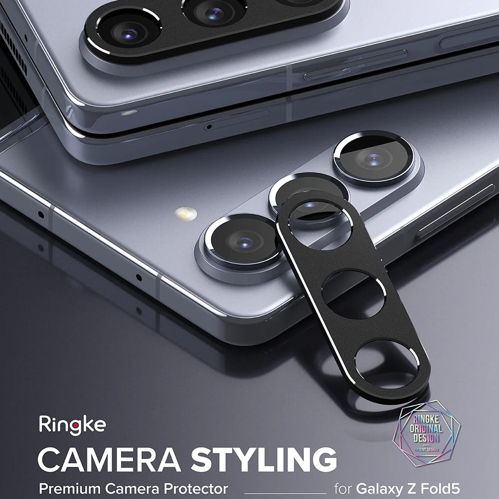 Moldura de proteção para Câmera Traseira Ringke Styling para Samsung Galaxy Z Fold5 F946, Alumínio, Preta