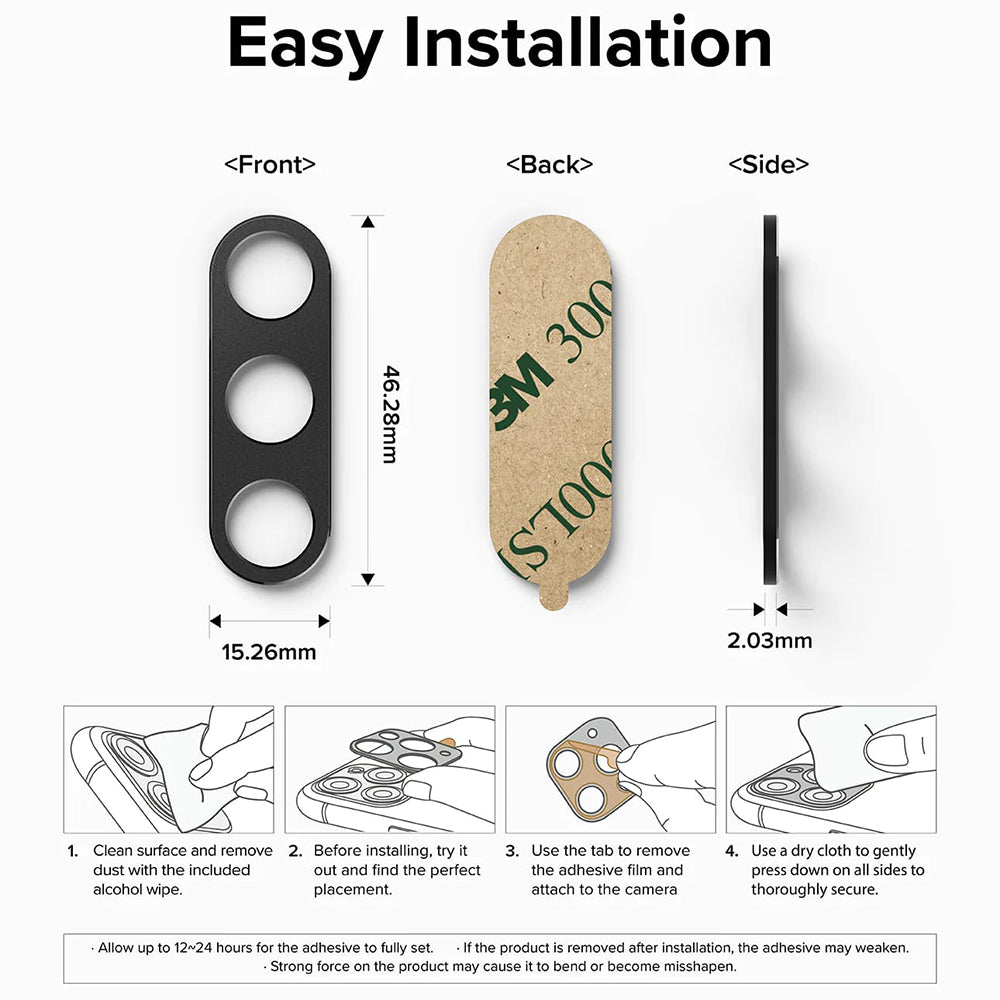 Moldura de proteção para Câmera Traseira Ringke Styling para Samsung Galaxy Z Fold5 F946, Alumínio, Preta