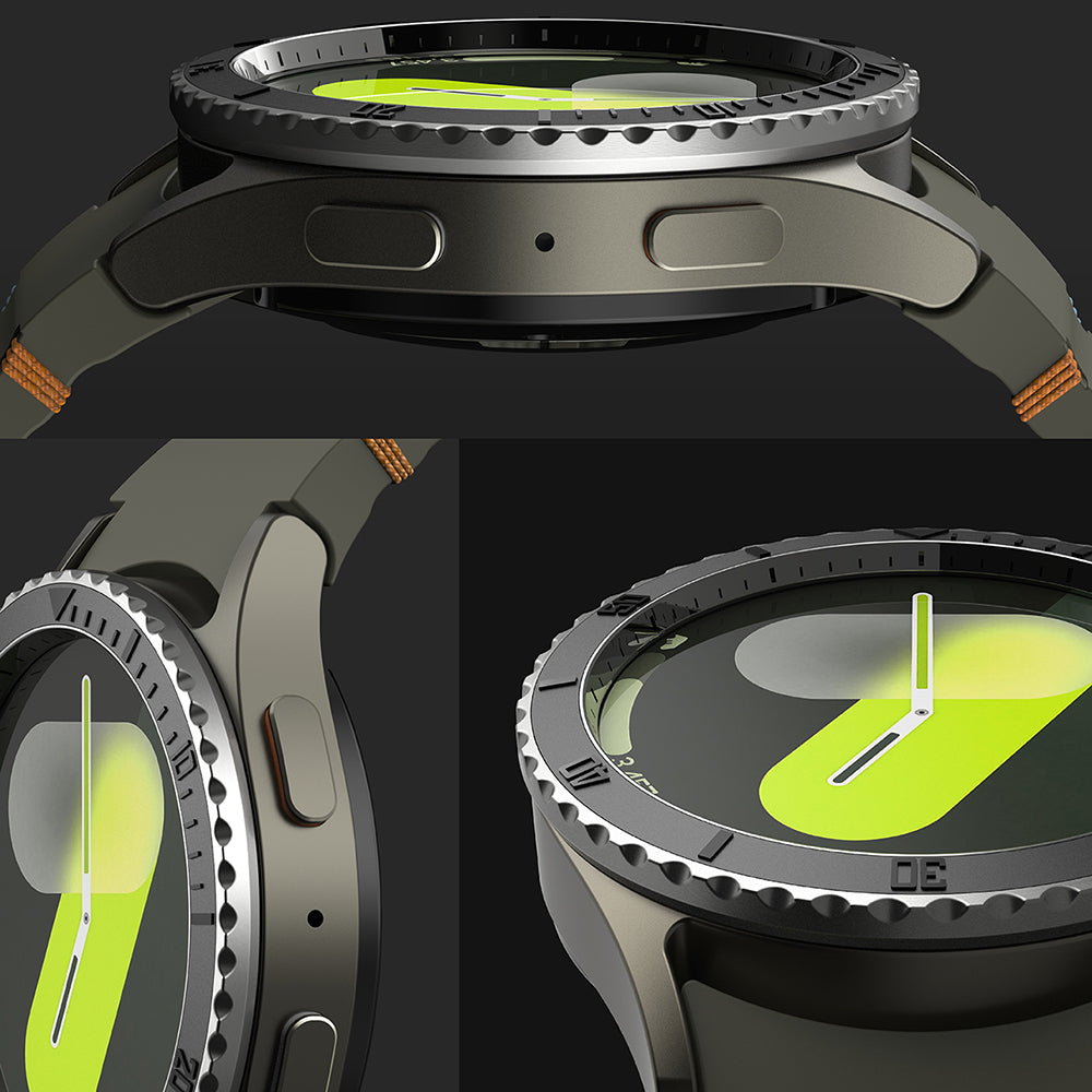 Moldura de Proteção Ringke Premium Styling para Samsung Galaxy Watch7 40mm, Modelo 3, Preta