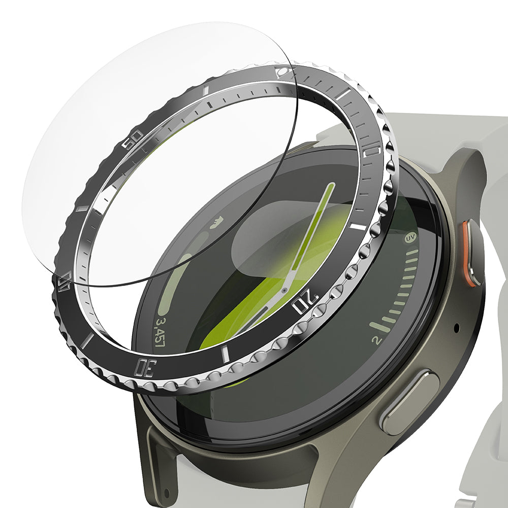 Moldura de Proteção Ringke Premium Styling para Samsung Galaxy Watch7 44mm, Modelo 4, Preta