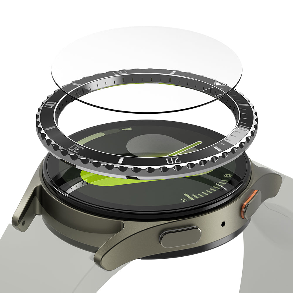 Moldura de Proteção Ringke Premium Styling para Samsung Galaxy Watch7 44mm, Modelo 4, Preta