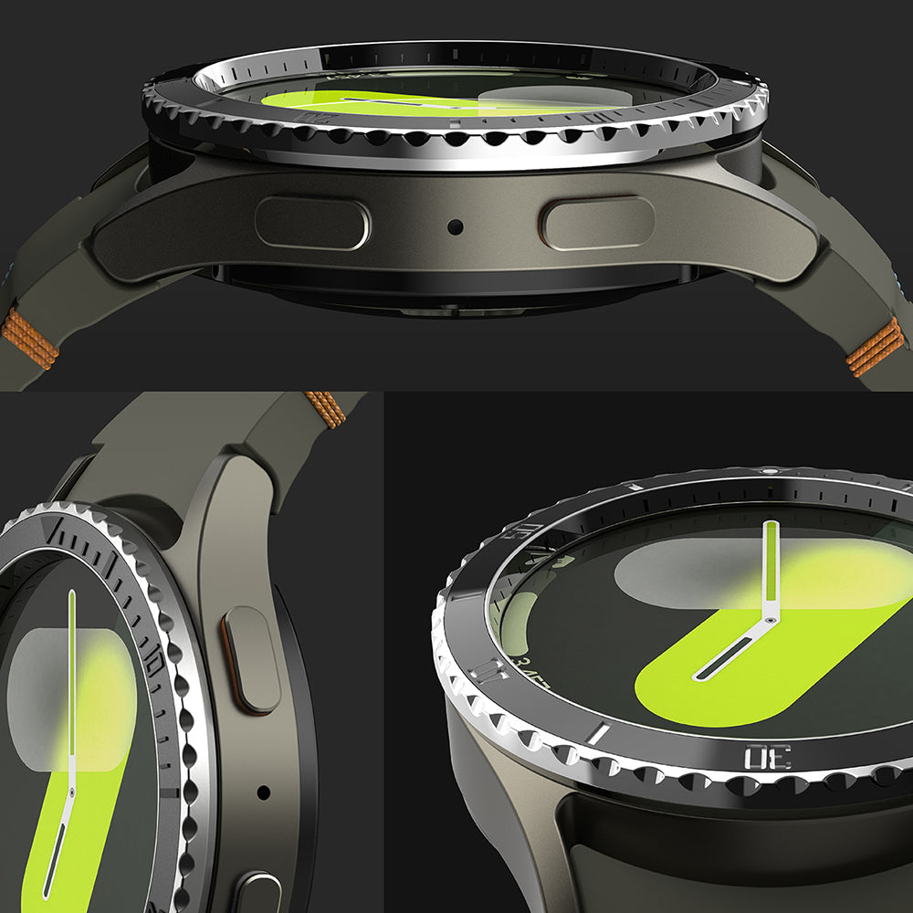 Moldura de Proteção Ringke Premium Styling para Samsung Galaxy Watch7 44mm, Modelo 4, Preta