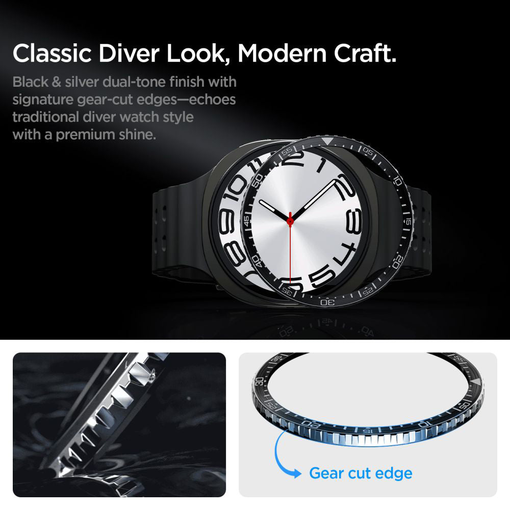 Moldura de Proteção Spigen Tune Diver para Samsung Galaxy Watch8 44mm, Preta ACS10008