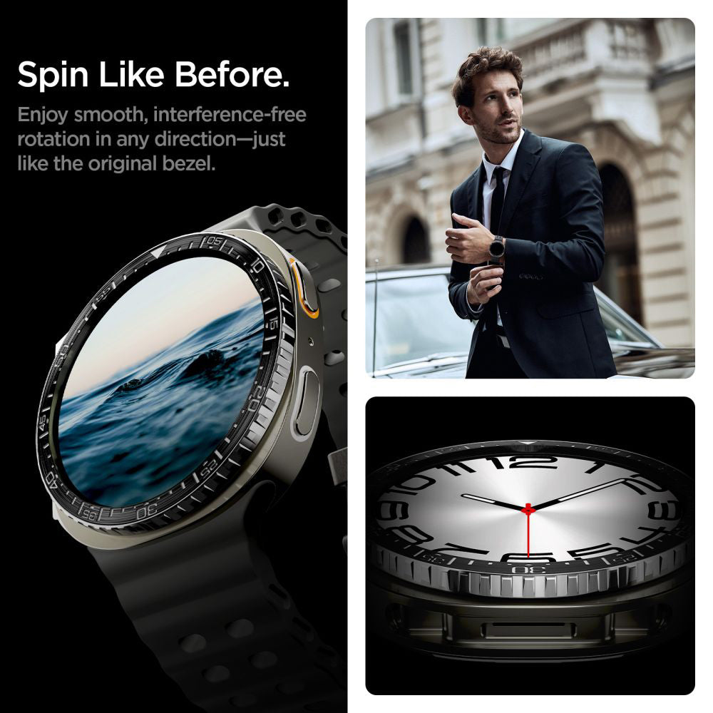 Moldura de Proteção Spigen Tune Diver para Samsung Galaxy Watch8 44mm, Preta ACS10008