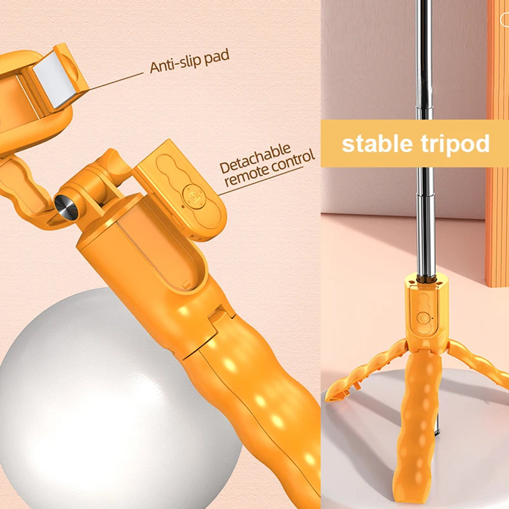 Selfie Stick Bluetooth Techsuit KT01, Universal, Laranja